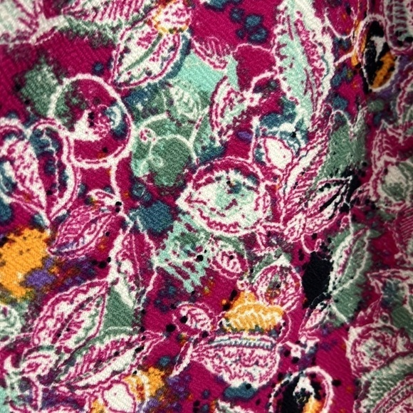 LuLaRoe Red-Pink Floral Madison. Size Large - Picture 2 of 8